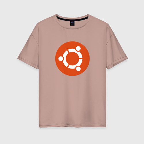 Женская футболка хлопок Oversize с принтом Ubuntu OS, вид спереди #2