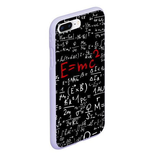 Чехол для iPhone 7Plus/8 Plus матовый с принтом Формулы E=mc2, вид сбоку #3