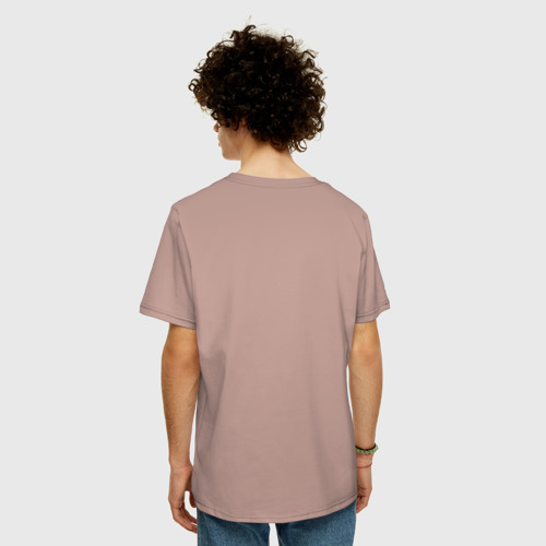 Мужская футболка хлопок Oversize с принтом Кубик рубика, вид сзади #2