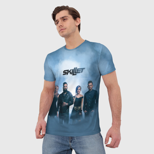 Мужская 3D футболка с принтом Skillet, фото на моделе #1