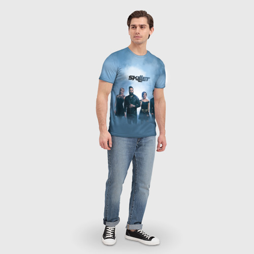 Мужская 3D футболка с принтом Skillet, вид сбоку #3