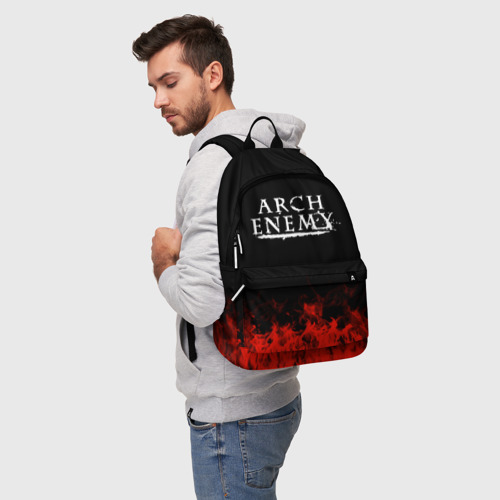 Рюкзак 3D с принтом Arch Enemy, фото на моделе #1
