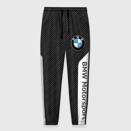 Мужские брюки 3D с принтом BMW carbon БМВ карбон, вид спереди #2