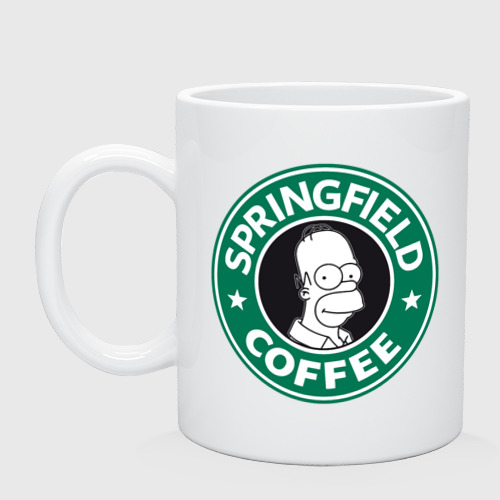 Кружка керамическая с принтом Springfield Coffee, вид спереди #2