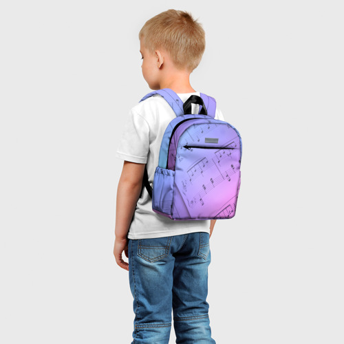 Детский рюкзак 3D с принтом Ноты, фото на моделе #1