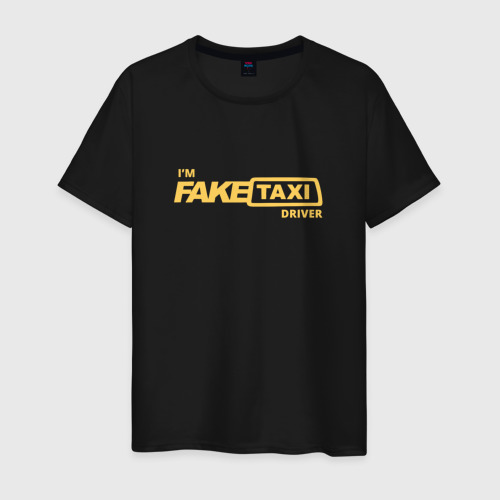 Мужская футболка хлопок с принтом FakeTaxi, вид спереди #2