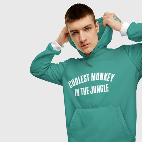 Мужская толстовка 3D с принтом Coolest monkey in the jungle, вид сбоку #3