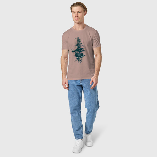 Мужская футболка хлопок с принтом Летучий Голландец, вид сбоку #3