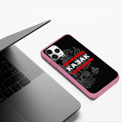 Чехол для iPhone 11 Pro Max матовый с принтом Казак белый герб РФ, фото #5
