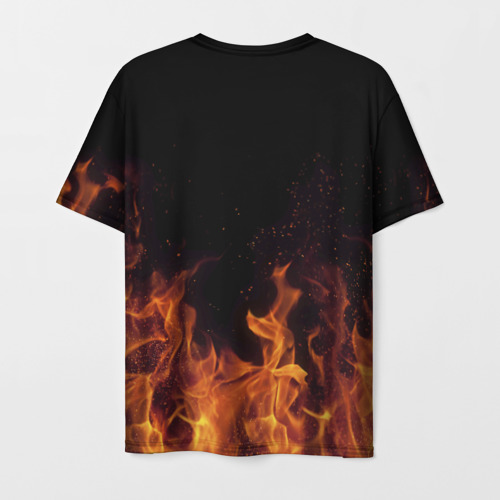 Мужская футболка 3D с принтом Андрей огонь мужик, вид сзади #1