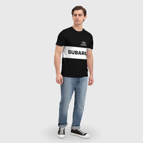 Мужская 3D футболка с принтом SUBARU | СУБАРУ, вид сбоку #3