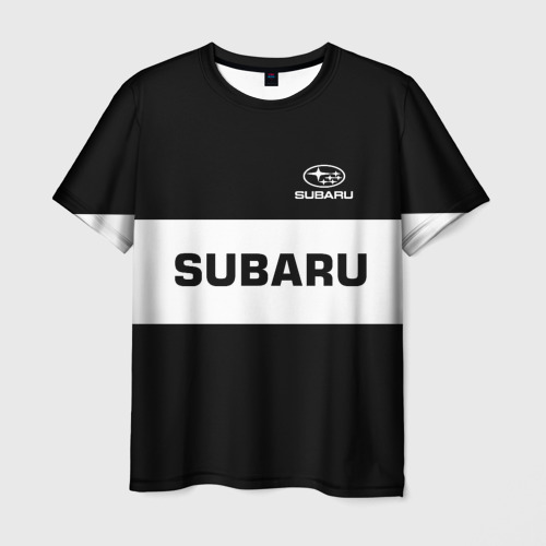 Мужская 3D футболка с принтом SUBARU | СУБАРУ, вид спереди #2