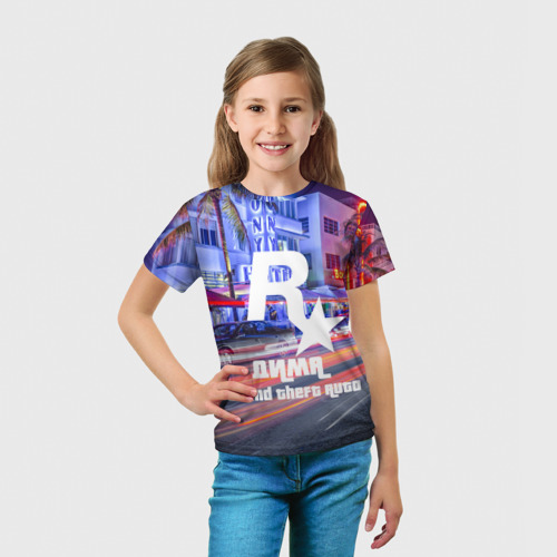 Детская футболка 3D с принтом Дима в стиле GTA, вид сбоку #3