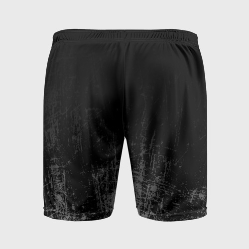 Мужские шорты спортивные с принтом Black Grunge, вид сзади #1
