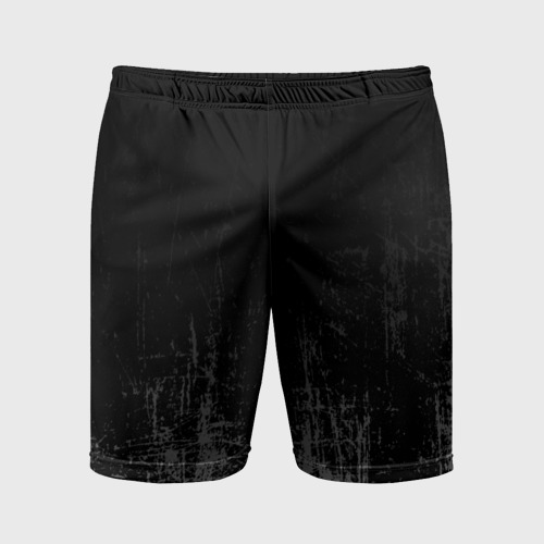 Мужские шорты спортивные с принтом Black Grunge, вид спереди #2