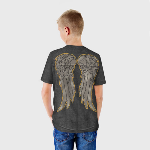 Детская футболка 3D с принтом Жилетка Дэрила, вид сзади #2
