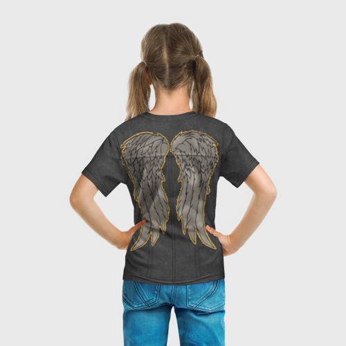 Детская футболка 3D с принтом Жилетка Дэрила, вид сзади #2