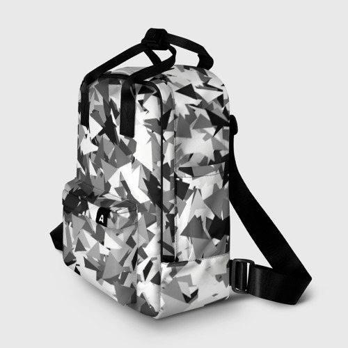 Женский рюкзак 3D с принтом Городской серый камуфляж, фото на моделе #1