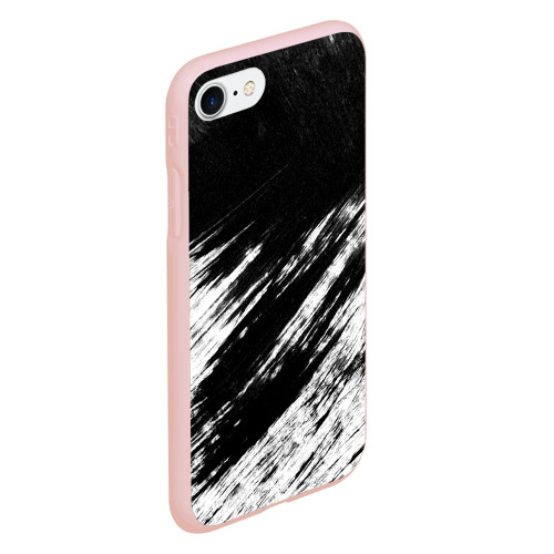 Чехол для iPhone 7/8 матовый с принтом Abstraction black&white, вид сбоку #3