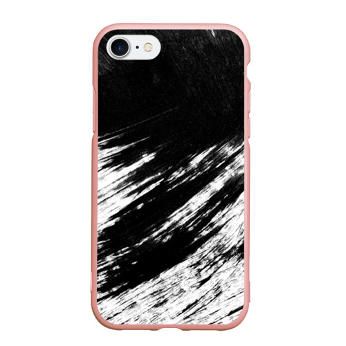 Чехол для iPhone 7/8 матовый с принтом Abstraction black&white, вид спереди #2
