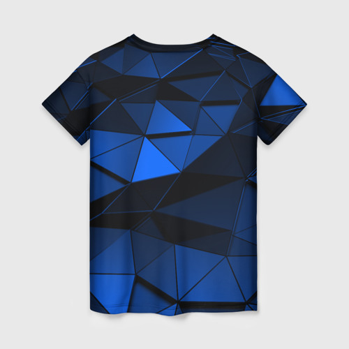 Женская футболка 3D с принтом Blue abstraction collection, вид сзади #1