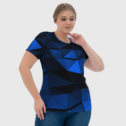 Женская футболка 3D с принтом Blue abstraction collection, фото #4