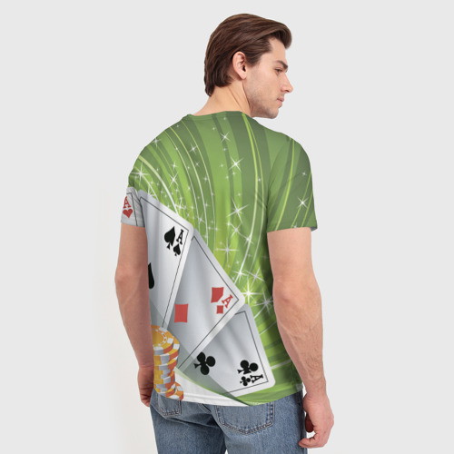 Мужская футболка 3D с принтом Покер Старс, вид сзади #2