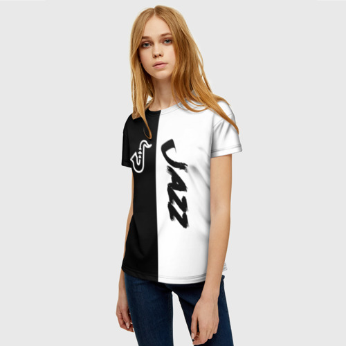 Женская футболка 3D с принтом Jazz, фото на моделе #1