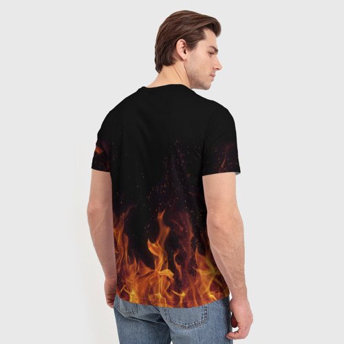 Мужская 3D футболка с принтом Лёха огонь мужик, вид сзади #2