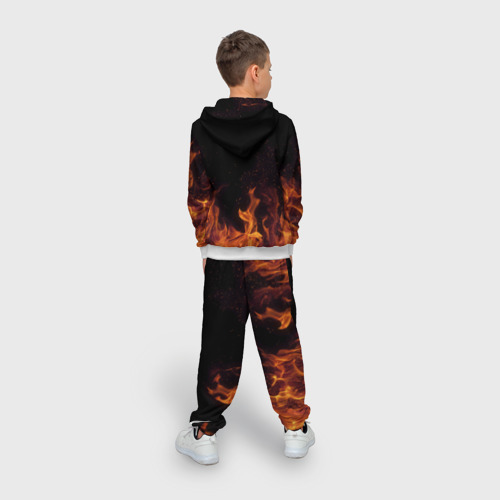Детский 3D костюм с принтом Илья огонь мужик, вид сзади #2