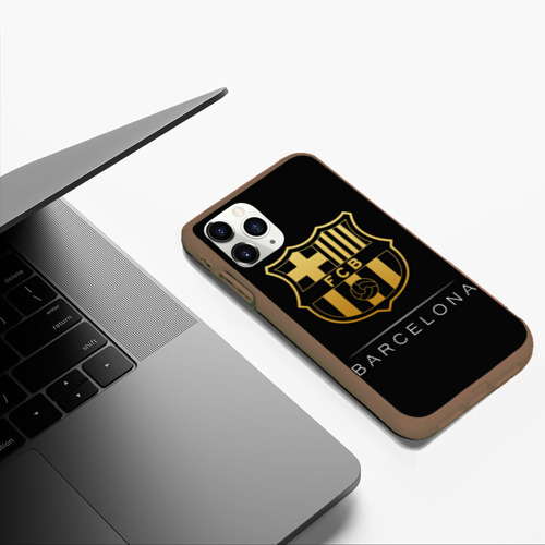 Чехол для iPhone 11 Pro Max матовый с принтом Barcelona Gold Edition, фото #5