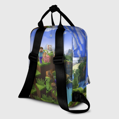 Женский рюкзак 3D с принтом Антон - Minecraft, вид сзади #1