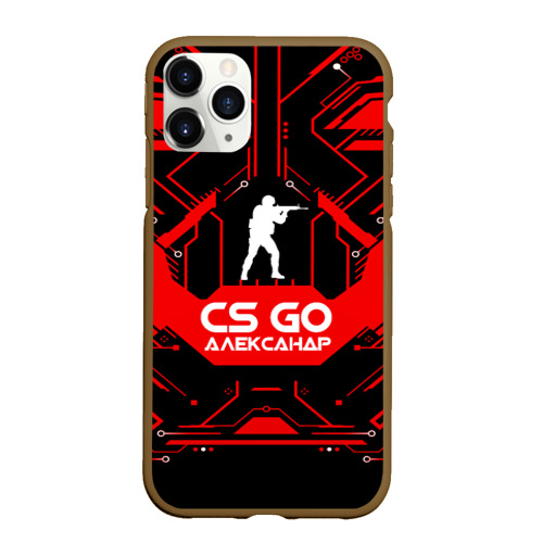 Чехол для iPhone 11 Pro Max матовый с принтом Counter Strike-Александр, вид спереди #2