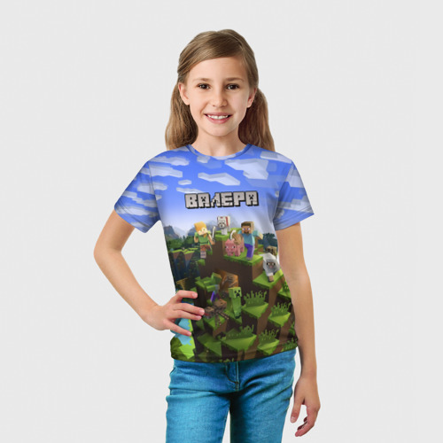 Детская футболка 3D с принтом Виктор - Minecraft, вид сбоку #3