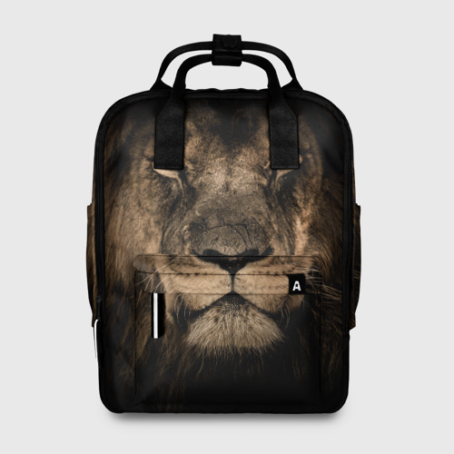Женский рюкзак 3D с принтом Лев, вид спереди #2