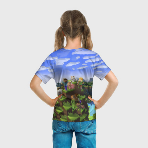 Детская футболка 3D с принтом Максим - Minecraft, вид сзади #2
