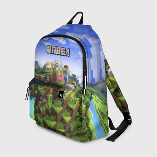 Рюкзак 3D с принтом Павел - Minecraft, вид спереди #2