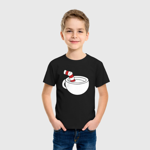 Детская футболка хлопок с принтом Red Cuphead, фото на моделе #1