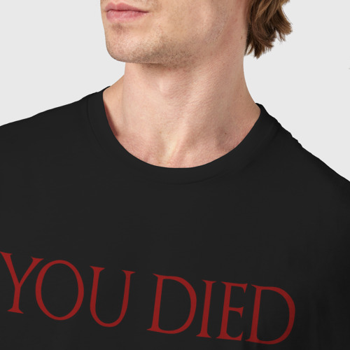 Мужская футболка хлопок с принтом You Died, фото #4