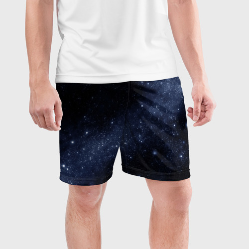 Мужские шорты спортивные с принтом Звёздное небо, фото на моделе #1