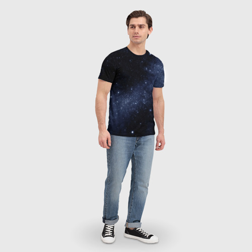 Мужская футболка 3D с принтом Звёздное небо, вид сбоку #3