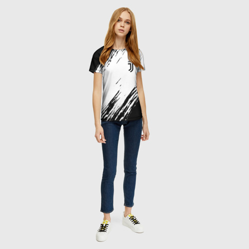Женская футболка 3D с принтом JUVENTUS / ЮВЕНТУС, вид сбоку #3