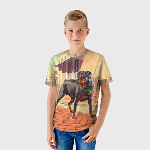 Детская футболка 3D с принтом GTA V - Чоп, фото на моделе #1