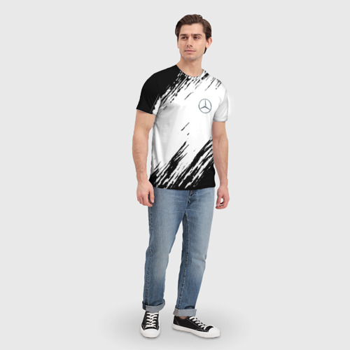 Мужская футболка 3D с принтом MERCEDES BENZ SPORT, вид сбоку #3