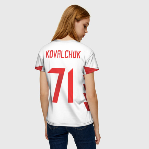 Женская футболка 3D с принтом Kovalchuk Olympic 2018 #2, вид сзади #2