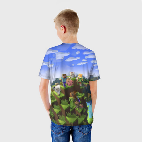 Детская 3D футболка с принтом Владислав - Minecraft, вид сзади #2