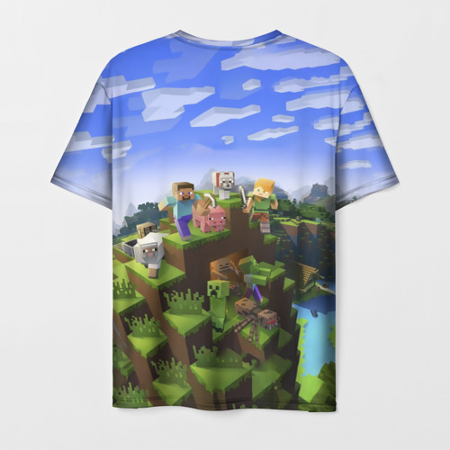 Мужская футболка 3D с принтом Владислав - Minecraft, вид сзади #1