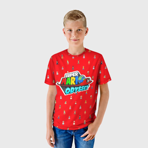 Детская футболка 3D с принтом Super Mario Odyssey, фото на моделе #1