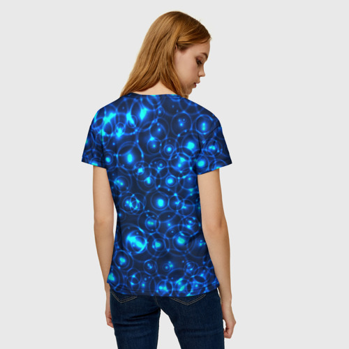 Женская футболка 3D с принтом Пузырчатый абстракт, вид сзади #2