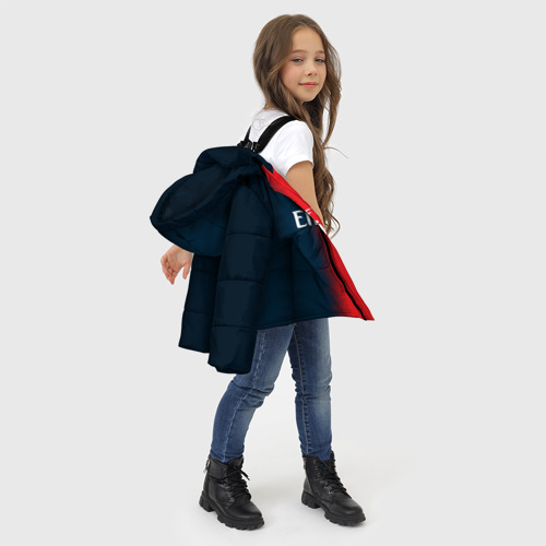 Зимняя куртка для девочек 3D с принтом PSG Форма Новая Home 18-19, фото #4